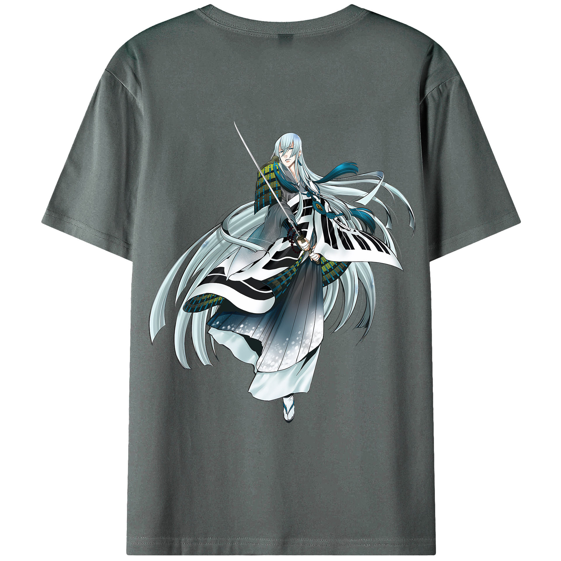（画像用） 刀剣乱舞 Touken Ranbu 綿100％ メンズ半袖Tシャツ（バックプリント） 通気性
